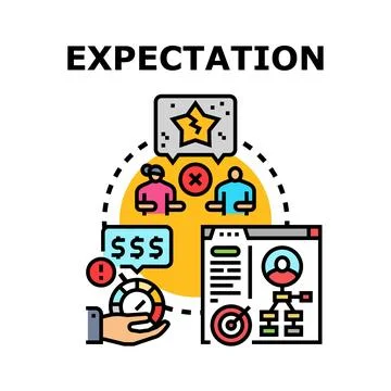 Expectation concept with user feedback and business goals Stock Illustration