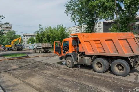 Expectation of loading on soil export Fotos Stock