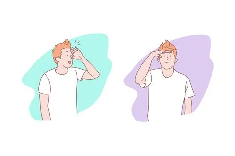 Expectation, peeping, waiting concept Stock Illustration
