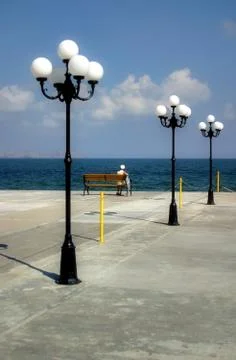 Expectation on a pier Stock Photos
