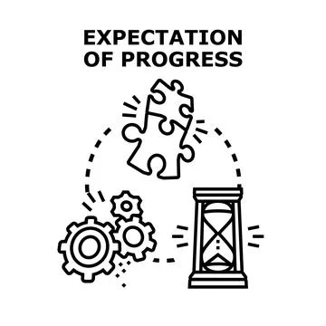 Expectation of progress business development concept Stock Illustration