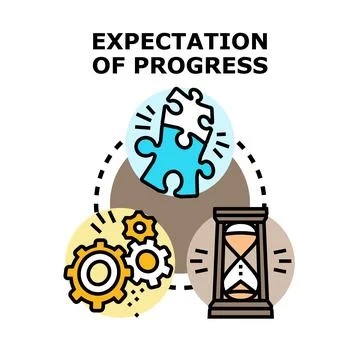Expectation of progress business development concept Stock Illustration