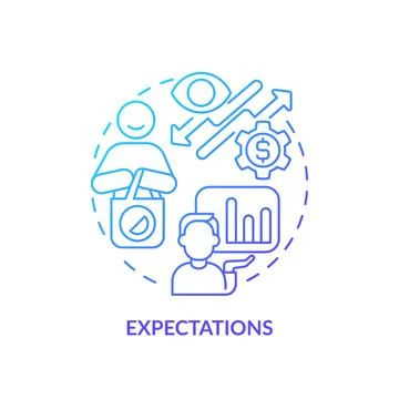 Expectations blue gradient concept icon Stock Illustration