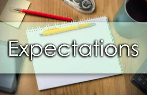 Expectations -  business concept with text Stock Illustration