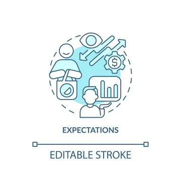 Expectations soft blue concept icon Stock Illustration