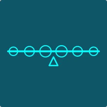 Expected Value Icon -Balance Beam with Weighted Outcomes on a Fulcrum Иллюстрация