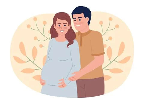 Expecting couple flat concept vector spot illustration Ilustração Stock