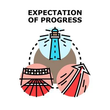 Expecting future progress, growth, and achievement concept イラスト素材