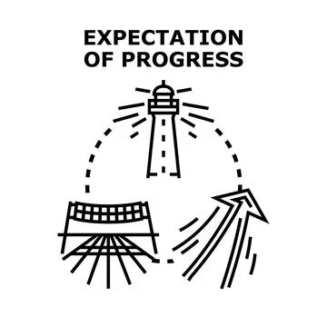 Expecting future progress, growth, and achievement concept イラスト素材