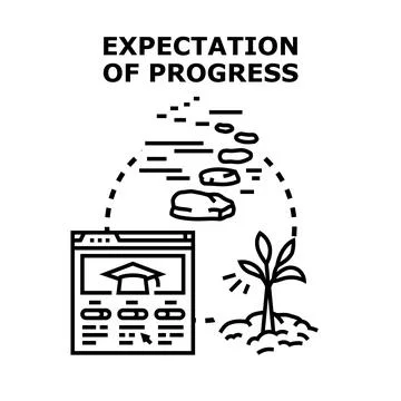 Expecting future progress through online education and growth Illustrazione stock