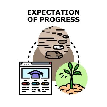Expecting future progress through online education and growth Stock Illustration