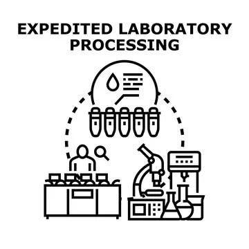 Expedited laboratory processing for quick medical results Stock Illustration