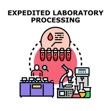 Expedited laboratory processing for quick medical results Stockillustratie