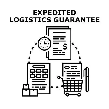 Expedited logistics guarantee document icon concept Illustration