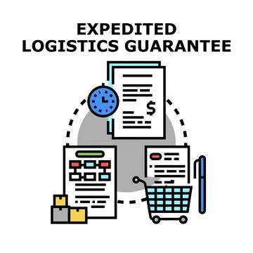 Expedited logistics guarantee document icon concept Ilustración de archivo