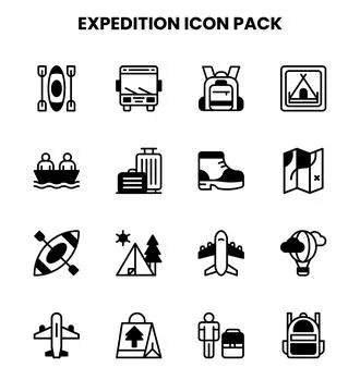 Expedition DuoTone Vector Icons Pack Stock Illustration