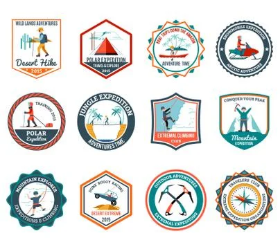 Expedition Emblems Set Ilustração Stock