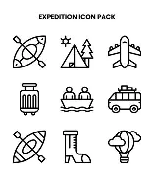 Expedition Line Scalable Icons Pack Stock Illustration