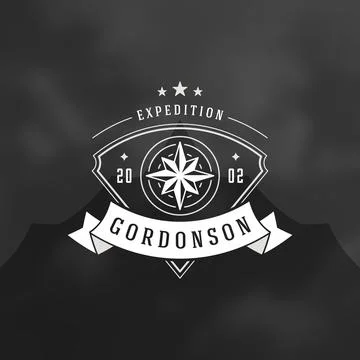 Expedition logo emblem vector illustration. Illustrazione stock