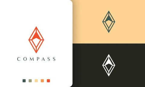Expedition or compass logo vector design with simple and modern style Stock Illustration