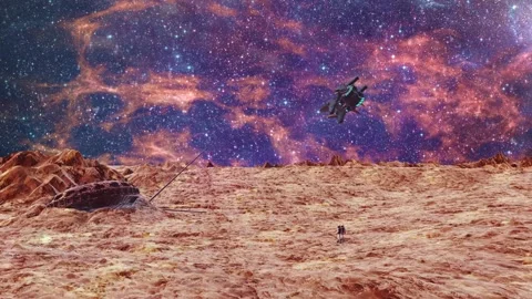 Expedition of people to The Mars Video stock 86126404