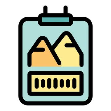 Expedition program showing mountain peaks and progress bar Stock Illustration