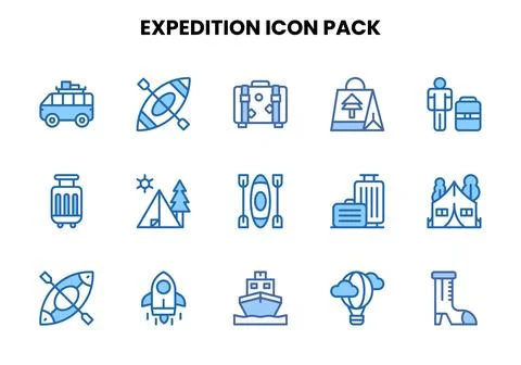 Expedition Two Colour Graphics Icons Pack 库存插图