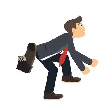 Expel a person. Boot kick. Stock Illustration