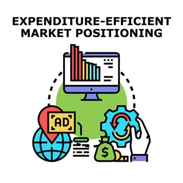 Expenditure efficient market positioning concept vector creating success Stock Illustration