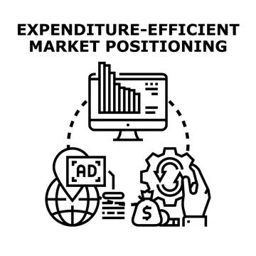 Expenditure efficient market positioning concept vector creating success Stock Illustration