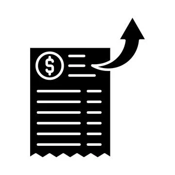 Expense Bill Glyph Icon Stock Illustration