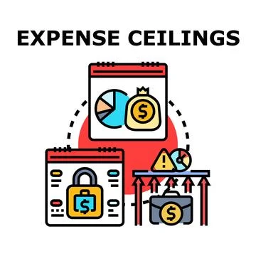 Expense ceilings concept for budget planning and financial limits Stock Illustration