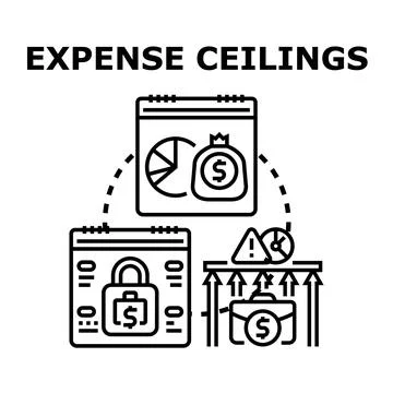 Expense ceilings concept for budget planning and financial limits Stock Illustration