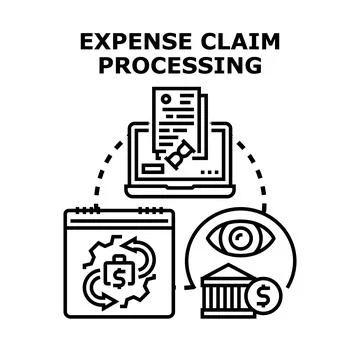 Expense claim processing service budget managing Stock Illustration