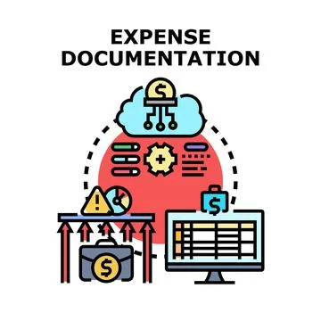 Expense documentation process with cloud financial management Illustrazione stock
