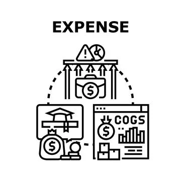 Expense management concept with ascending cost arrows Stock Illustration