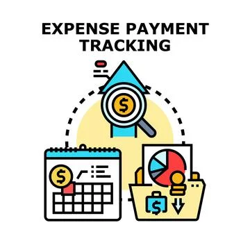 Expense payment tracking financial planning accounting technology concept Stock Illustration