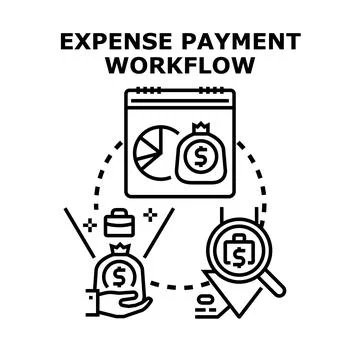 Expense payment workflow concept illustration イラスト素材