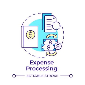 Expense processing multi color concept icon イラスト素材