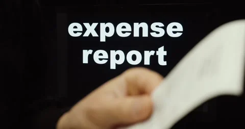 Expense Report Concept with Receipt Stock Footage 331331864