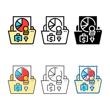 Expense reports budget planning stylized color icon vector Illustrazione stock