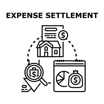Expense settlement concept with financial planning elements 스톡 일러스트