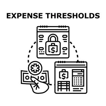 Expense thresholds concept for financial budgeting and control Stock Illustration