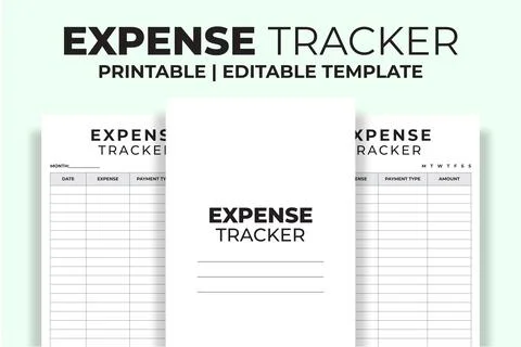 Expense Tracker KDP Interior Stock-Illustration