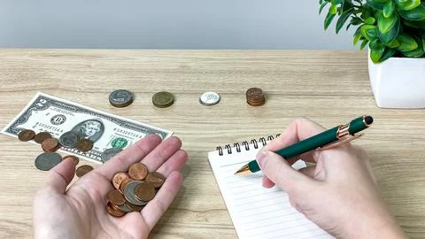 Expense tracking and cash flow calculation for your personal budget Stock Photos