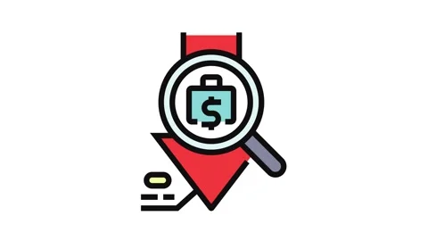 Expense tracking budget planning color icon animation Stock Footage 326109706