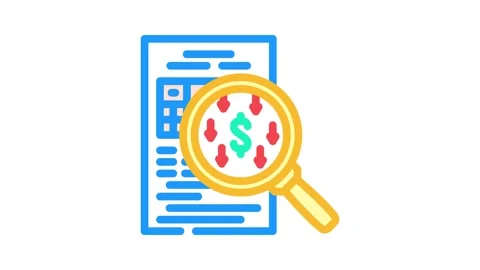 Expense tracking budget planning color icon animation Stock Footage 327258108