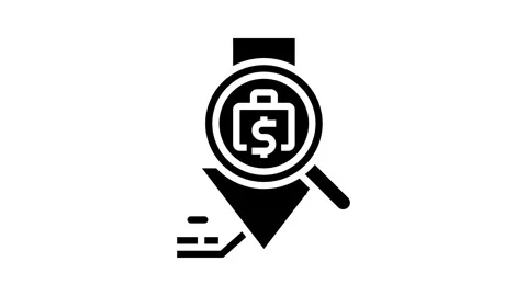 Expense tracking budget planning glyph icon animation Stock Footage 326146878