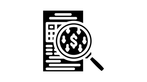 Expense tracking budget planning glyph icon animation Stock Footage 326732827