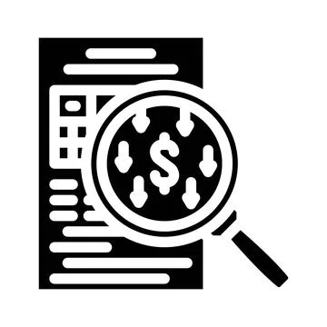 Expense tracking budget planning glyph icon vector illustration Stock Illustration